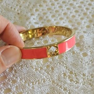 Gold and Pink Bangle Bracelet